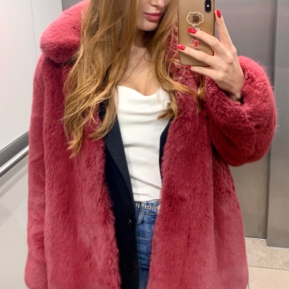 Red Faux Fur Coat - Picture 11 of 11